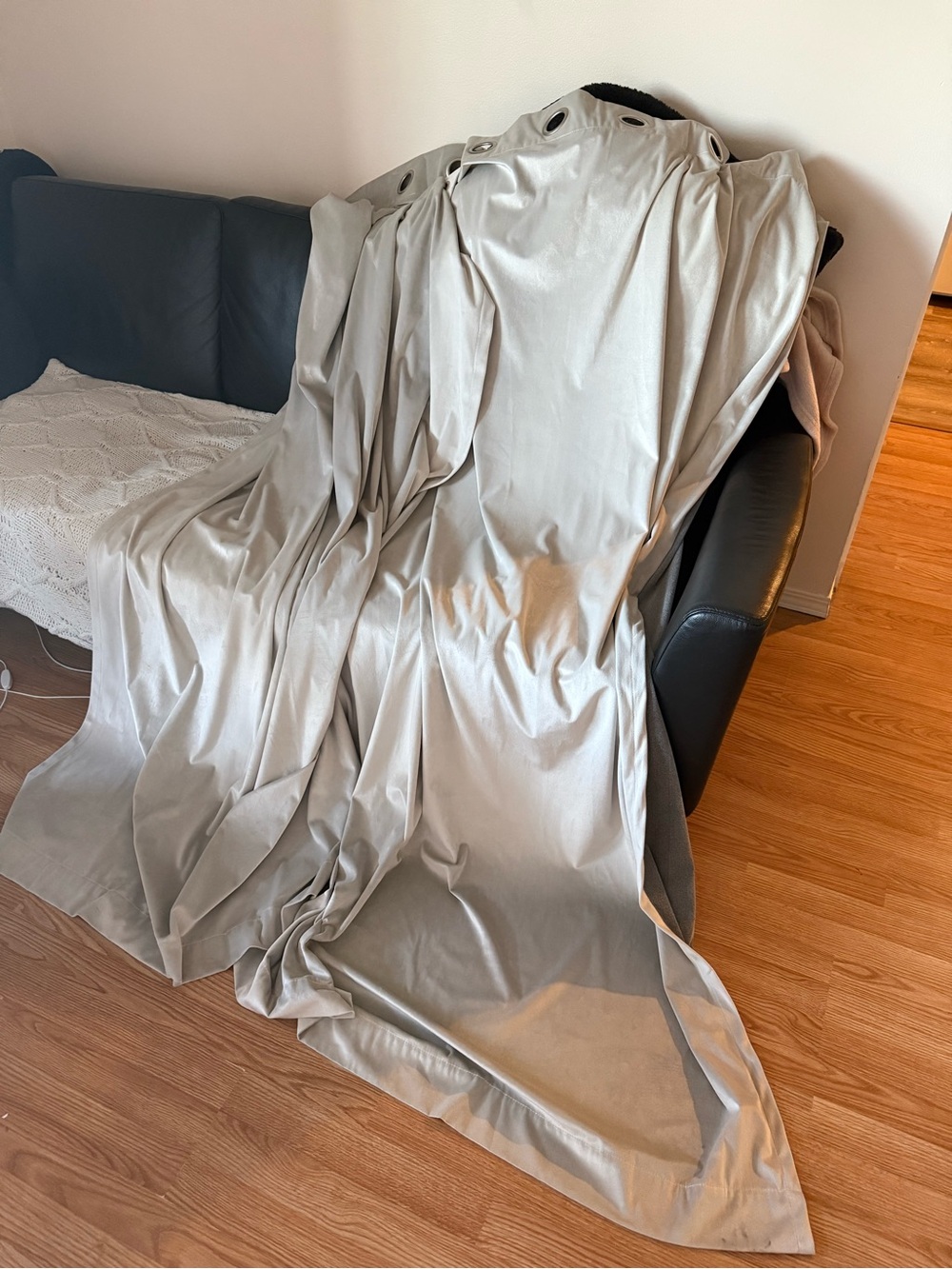 Neutral grey blackout curtains